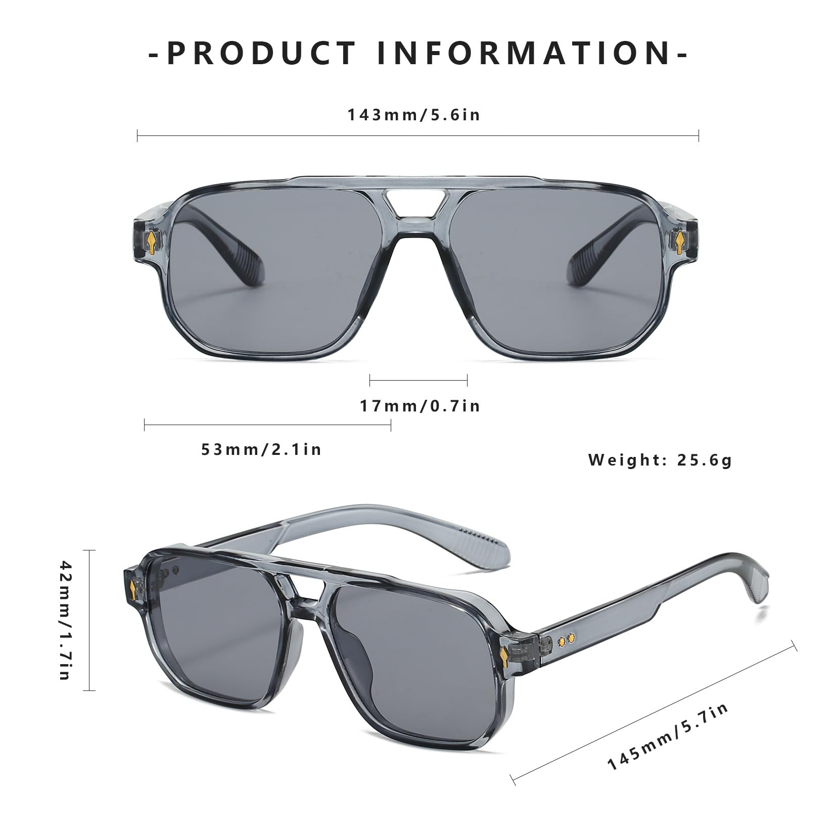 Mode Quadratisch Sonnenbrille, Vintage Retro Rechteck Sonnenbrille für Damen Herren, Trendige UV400 Brille