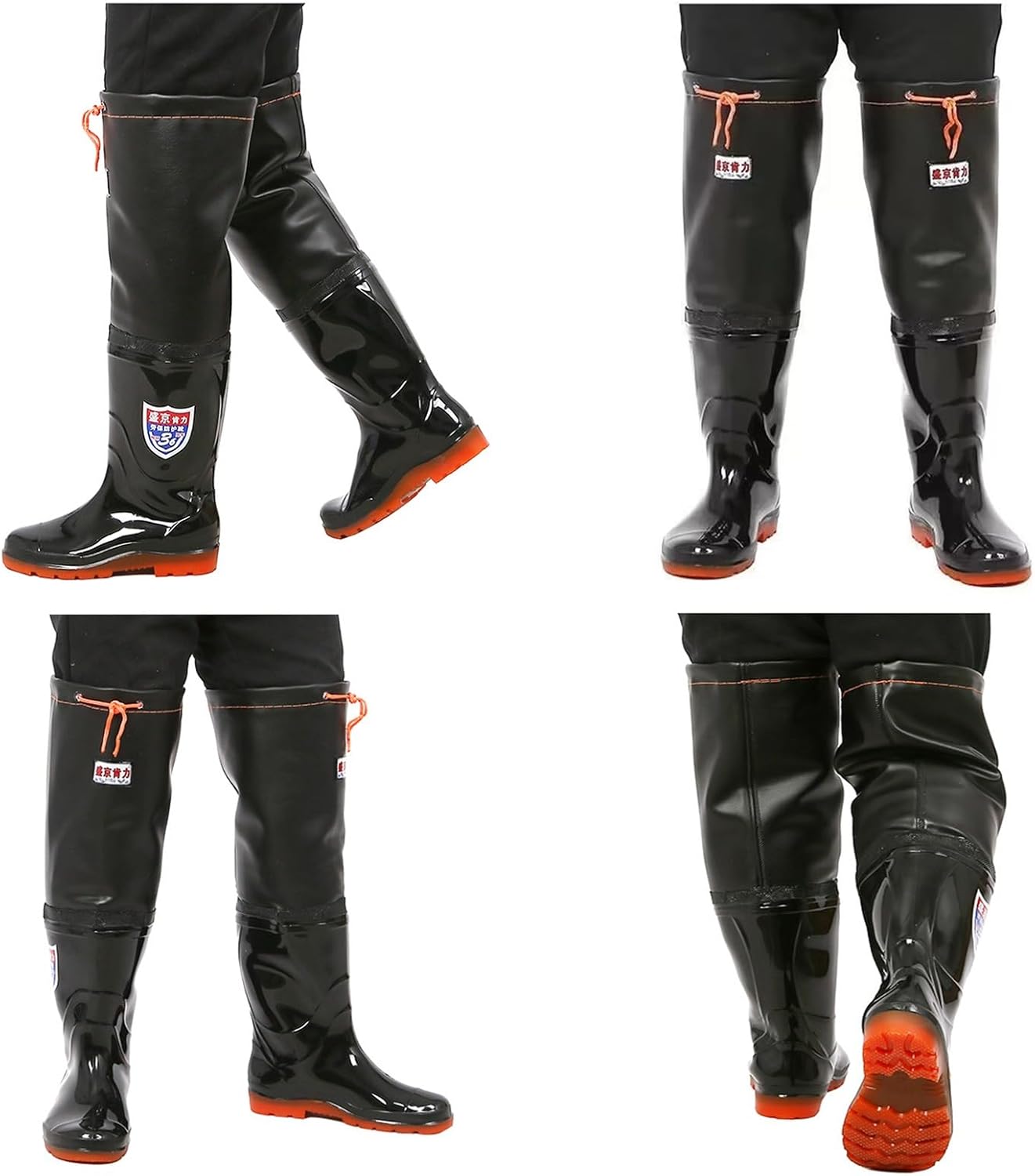 Lightweight PVC Hip Waders for Men Women, 60cm High Knee Wader Boots for Fishing and Hunting, Comfortable and Warm