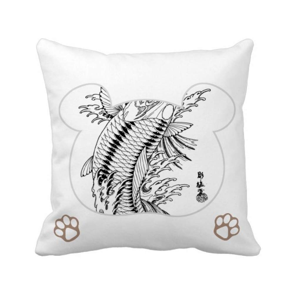Housse de coussin poisson natation pour ambiance bord de mer