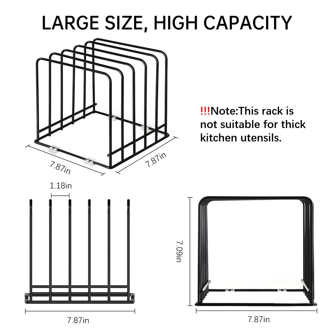 QSYZanZan Cutting Board Organizer(2 Pc),Kitchen Cabinet Dividers for baking sheets,Bakeware Holder with 5 Slots,Space Saving,for used to Baking Tray and Chopping Storage