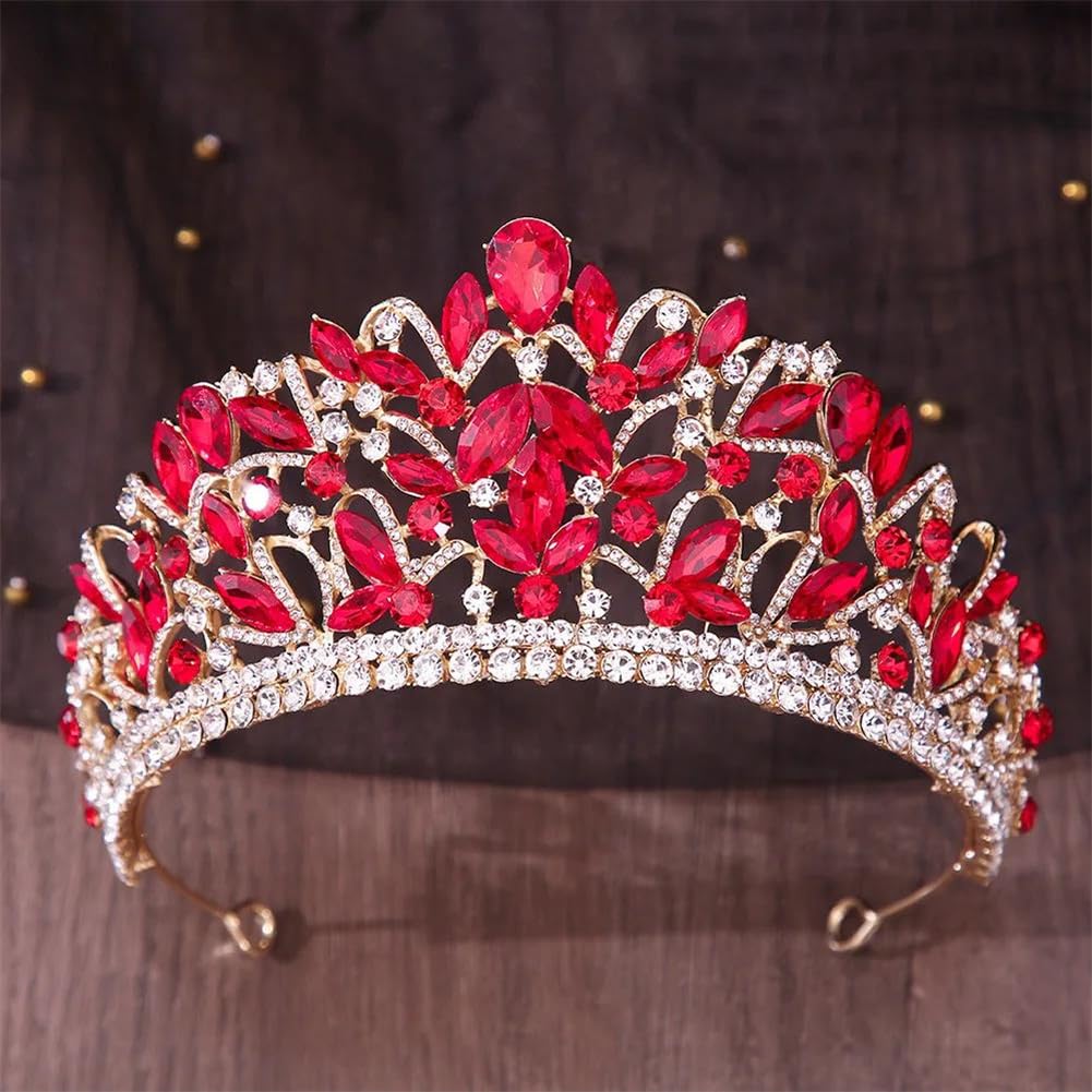 LNNSHX Elegante lila Braut Diadem Tiara Krone für Frauen Braut Hochzeit Haarschmuck Prinzessin Geburtstag Kopfschmuck