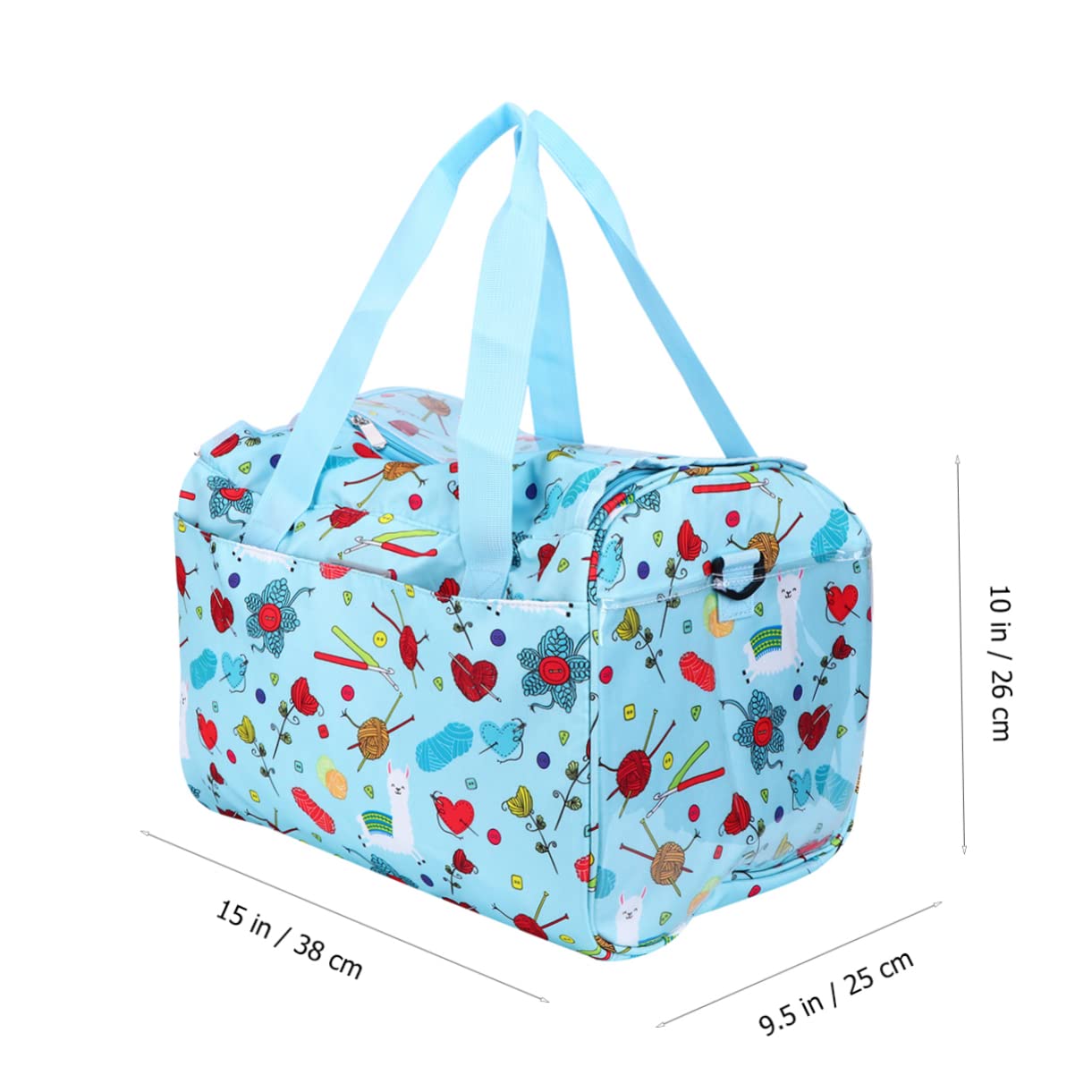 NUOBESTY Borsa Portaoggetti in Tessuto Oxford 600d Con Motivo A Sacchetto Porta-filato Di Lana Organizer Per Uncinetto E Contenitore Per Lana Da Lavorare A Maglia Borsa Con Cerniera