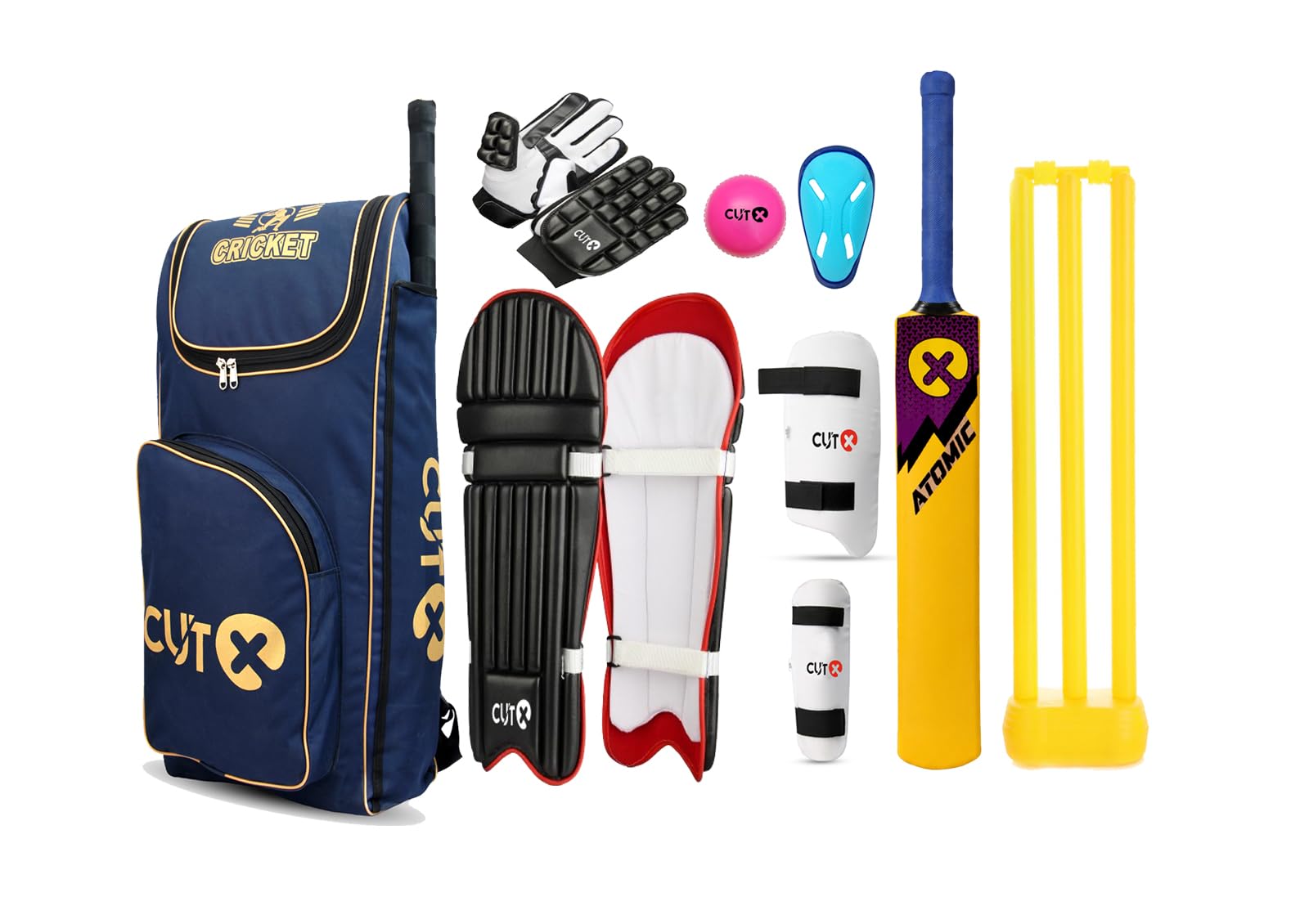 CUTX Galaxy Plastic Cricket Bat with Complete Cricket Kit for Kids | Bat, Ball & Stumps Set | Lightweight Indoor & Outdoor Cricket Set | Ideal Gift for Boys & Girls (Size 19" for 7 to 9 Years)-picture-25