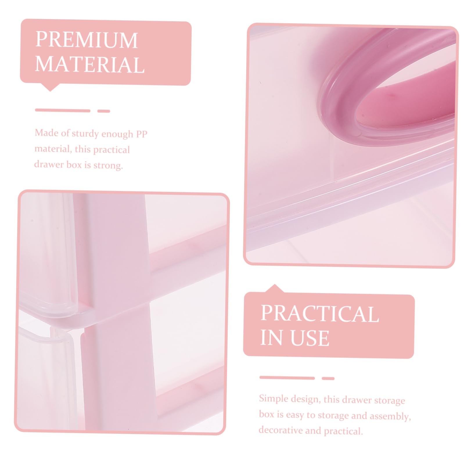 OSALADI Organizzatore da Scrivania Rosa in Pp 5 Cassetti per Ufficio e Cosmetici, Pratico e Decorativo per Conservare Piccoli Oggetti e Accessori Personali