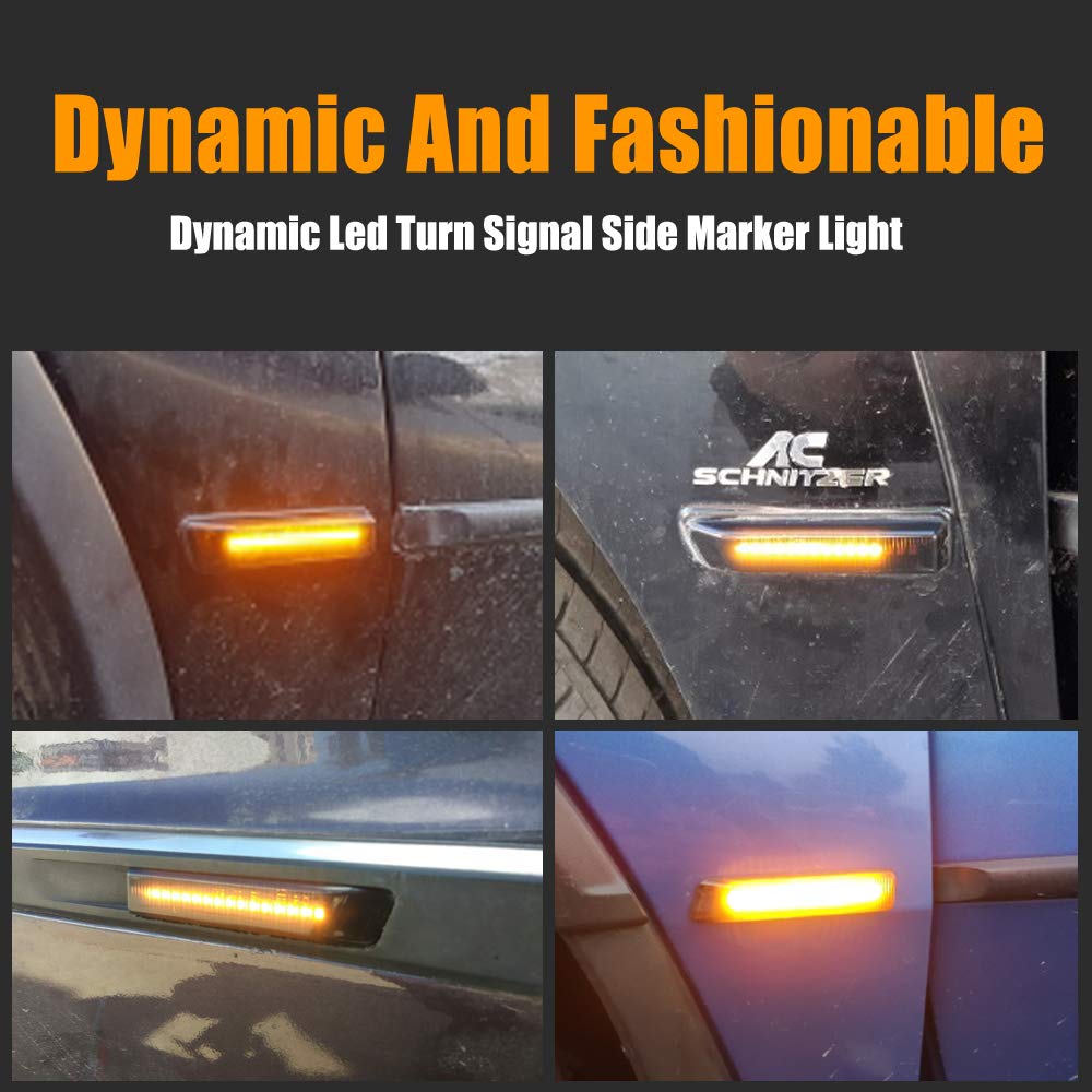 Luces Laterales LED Dinámicas Para BMW E36 Y X5 E53 - 2 Piezas, Ahumadas, 18 LEDs Cada Una
