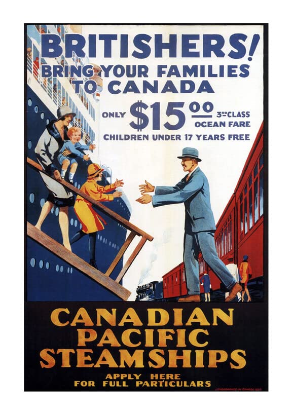 Affiche de voyage encadrée Canadian Pacific Steamships XL semi-brillant