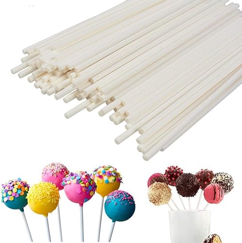 Vista 8 de COOLAKE Palitos de piruleta para tartas de 6 pulgadas, paquete de 200 palitos de algodón de azúcar para bricolaje, dulces de frutas caseros, 200