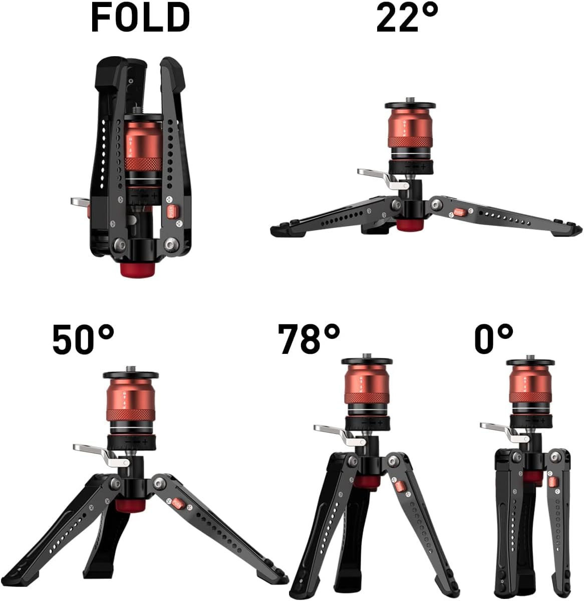 IFOOTAGE Cobra 3 Monopod Base-P Mini statyw biurkowy, niskoprofilowy minipod, mały statyw do aparatu, płynny obrót o 360°, śruby 1/10.2 cm i 3/20.3 cm, obciążenie do 8 kg