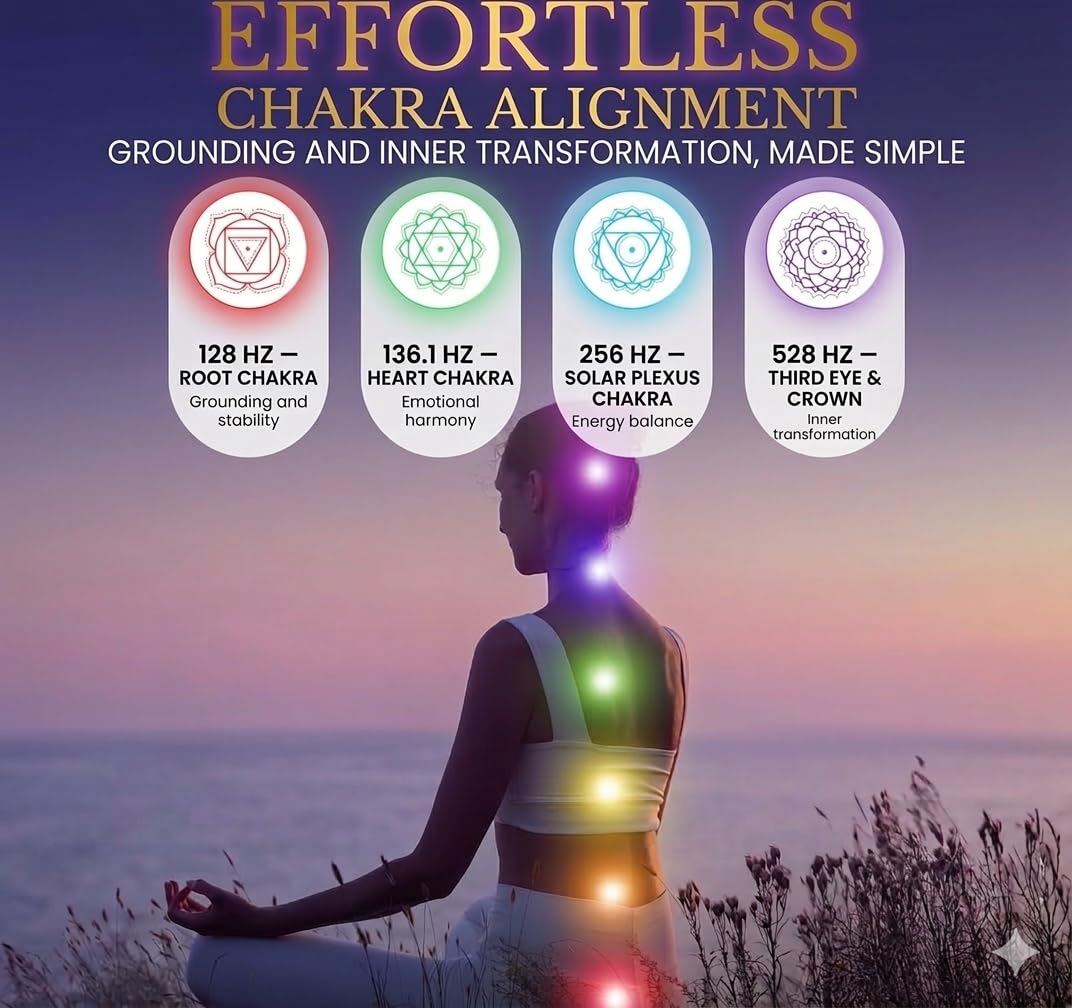Juego de tenedores de afinación para curación, 128 Hz, 136,1 Hz, 256 Hz, 528 Hz, chakra, yoga y meditación, incluye guía de papel y generador de frecuencia para curación, instrumentos de