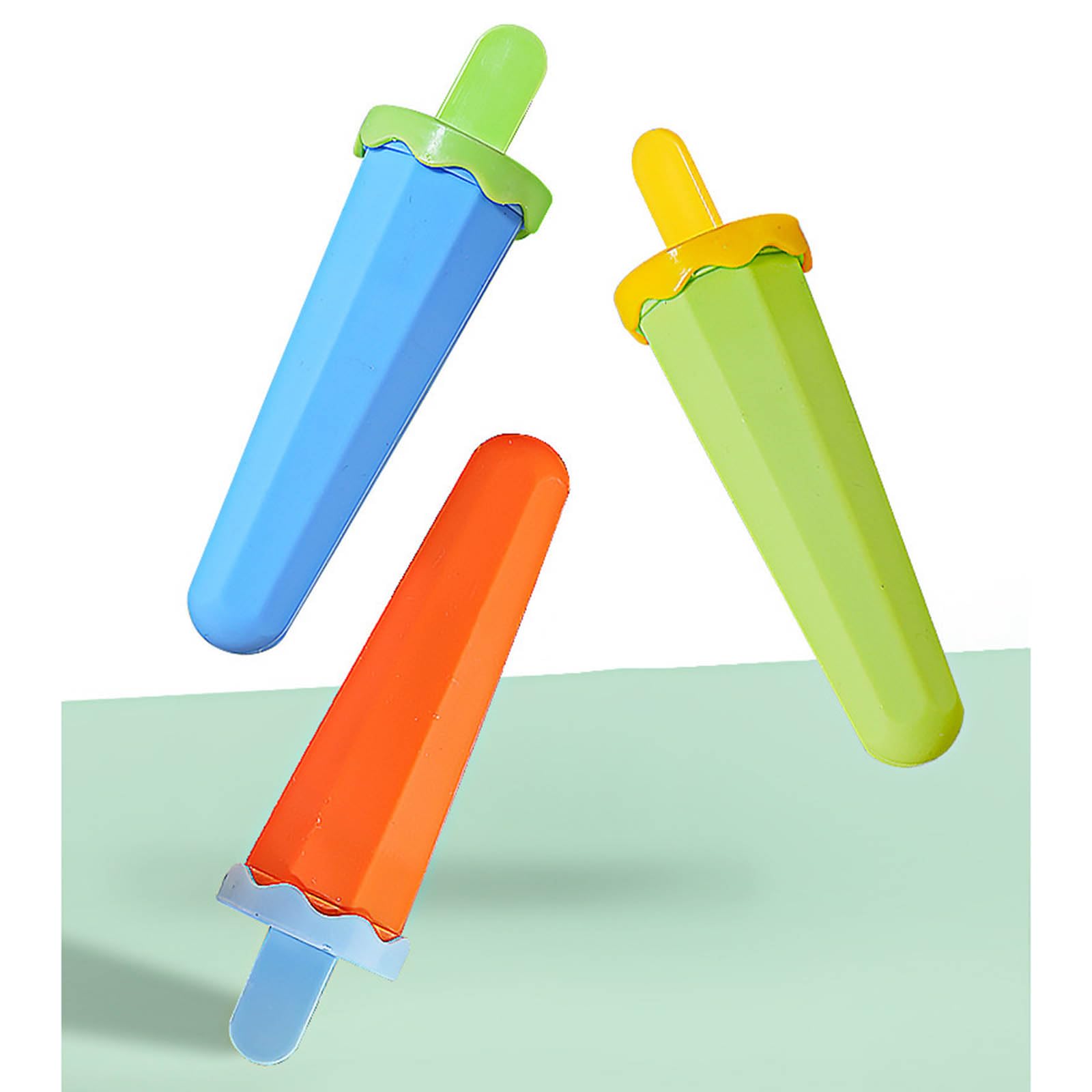 5 moldes de silicona for paletas de hielo de fácil liberación con protección contra goteo, reutilizables, fáciles de usar.,Moldes para helados(Orange)