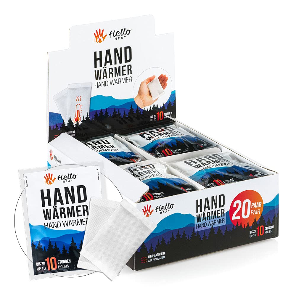 HELLO HEAT - Warm Pack - 20 Pairs of Hand Warmers I Heat Pads for 8 Hours of Heat I Instant Activated Pocket Warmers I Reliable Warm Heat Pad - Ideal for Jacket Pocket, Trouser Pocket & as a Glove-image-19