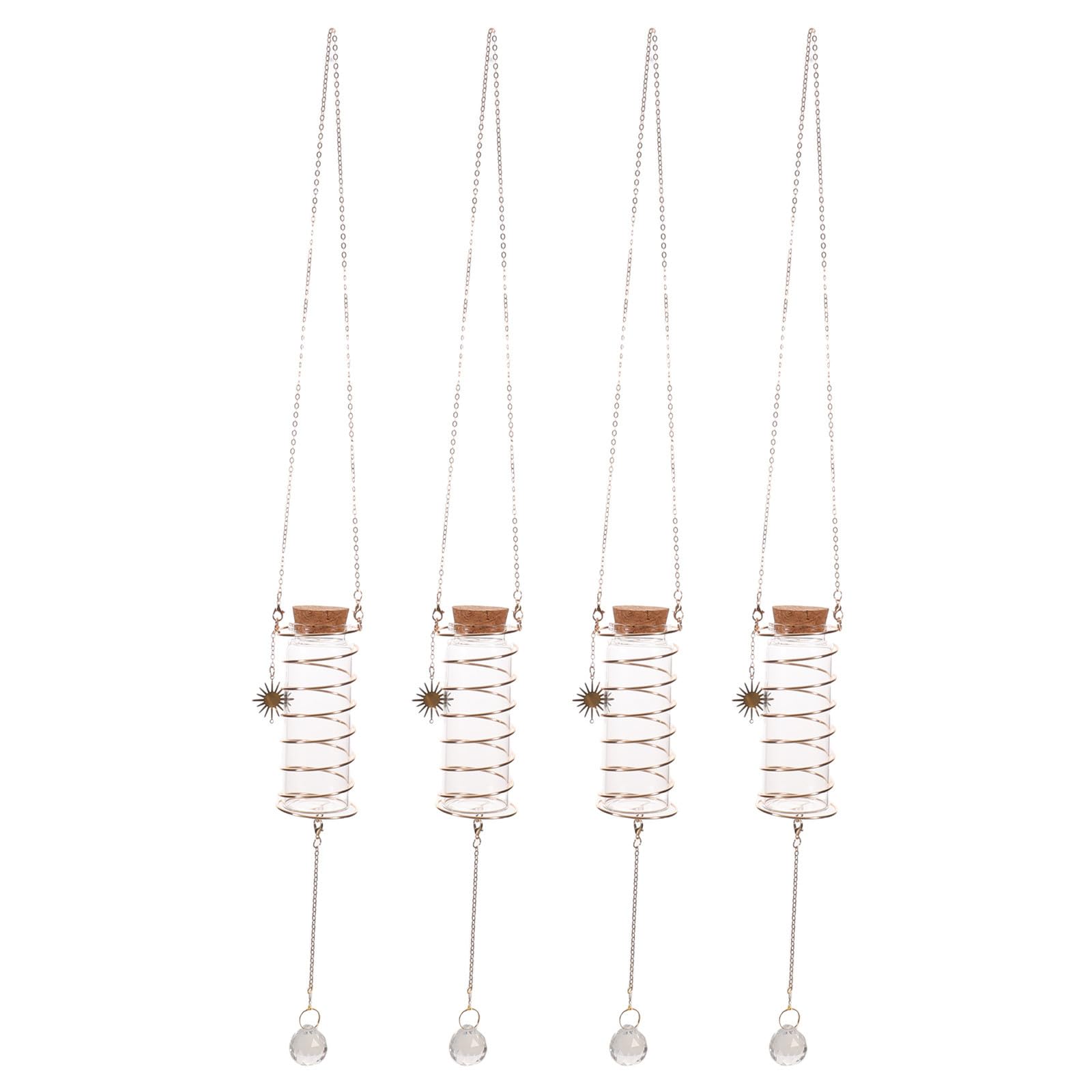 INOOMP Lot de 4 jardinières suspendues en Verre Transparent avec