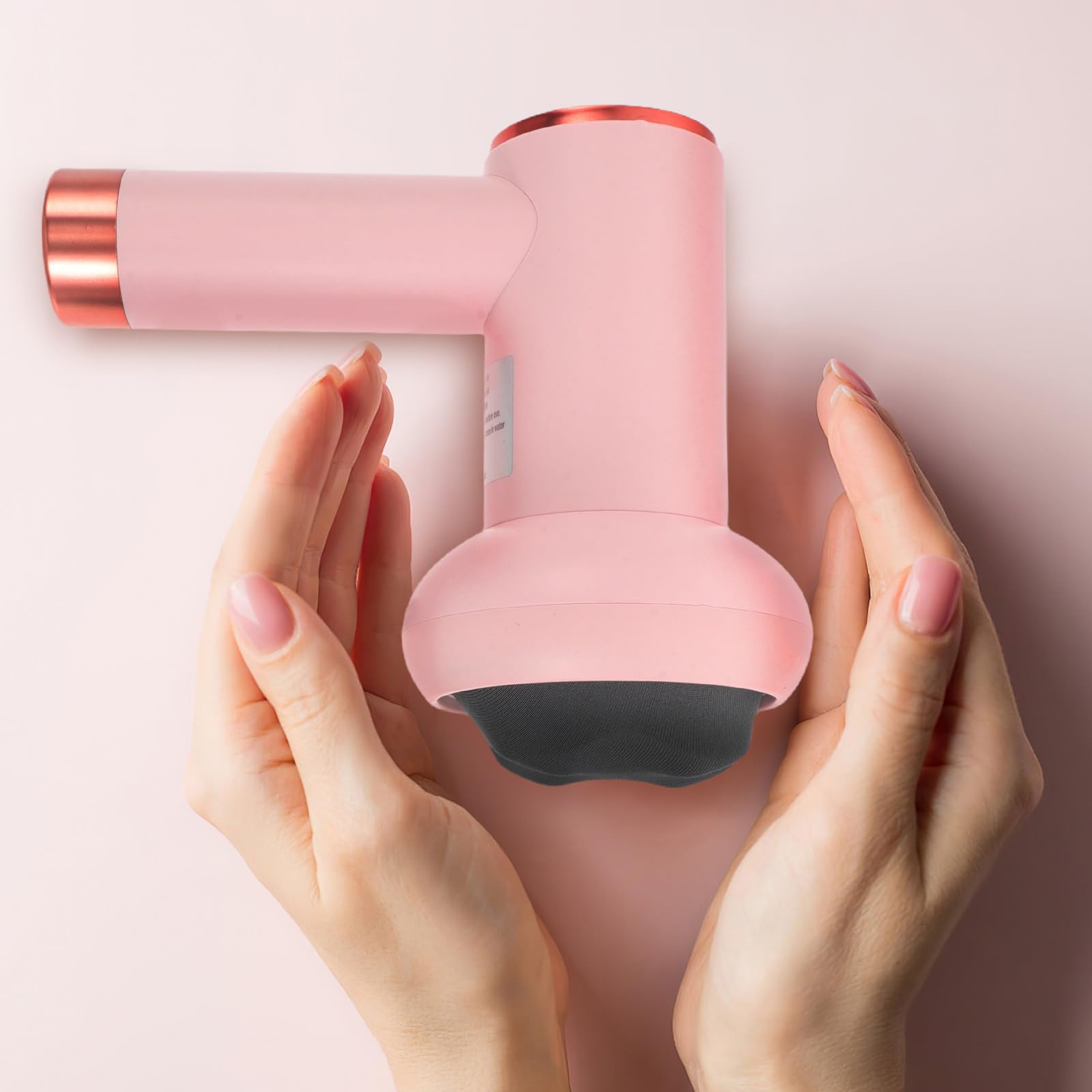 Masajeador de Viaje Rodillo de Masaje de Cuello Portátil Compacto de Abs Rosa para Viajes para Hombres y Mujeres
