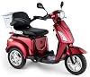 VELECO ZT15 - Tricycle Mobility Scooter - Fully Assembled and Ready to Ride - Electromagnetic Brake - Digital Speedometer - Spacious Storage Space - 3 Wheel Senior Mobile (Red) #4
