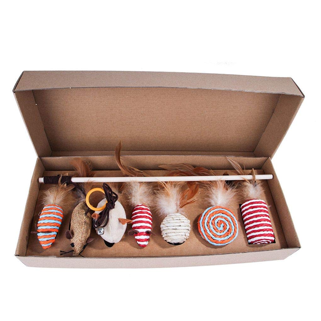 PETS EMPIRE 7pcs/Set Wood Pet Catcher Teaser Stick Replaceable Feathers Playing Wand Pet Teeth Molar Biting Toys (B07W4B5YZB) Amazon Price History, Amazon Price Tracker