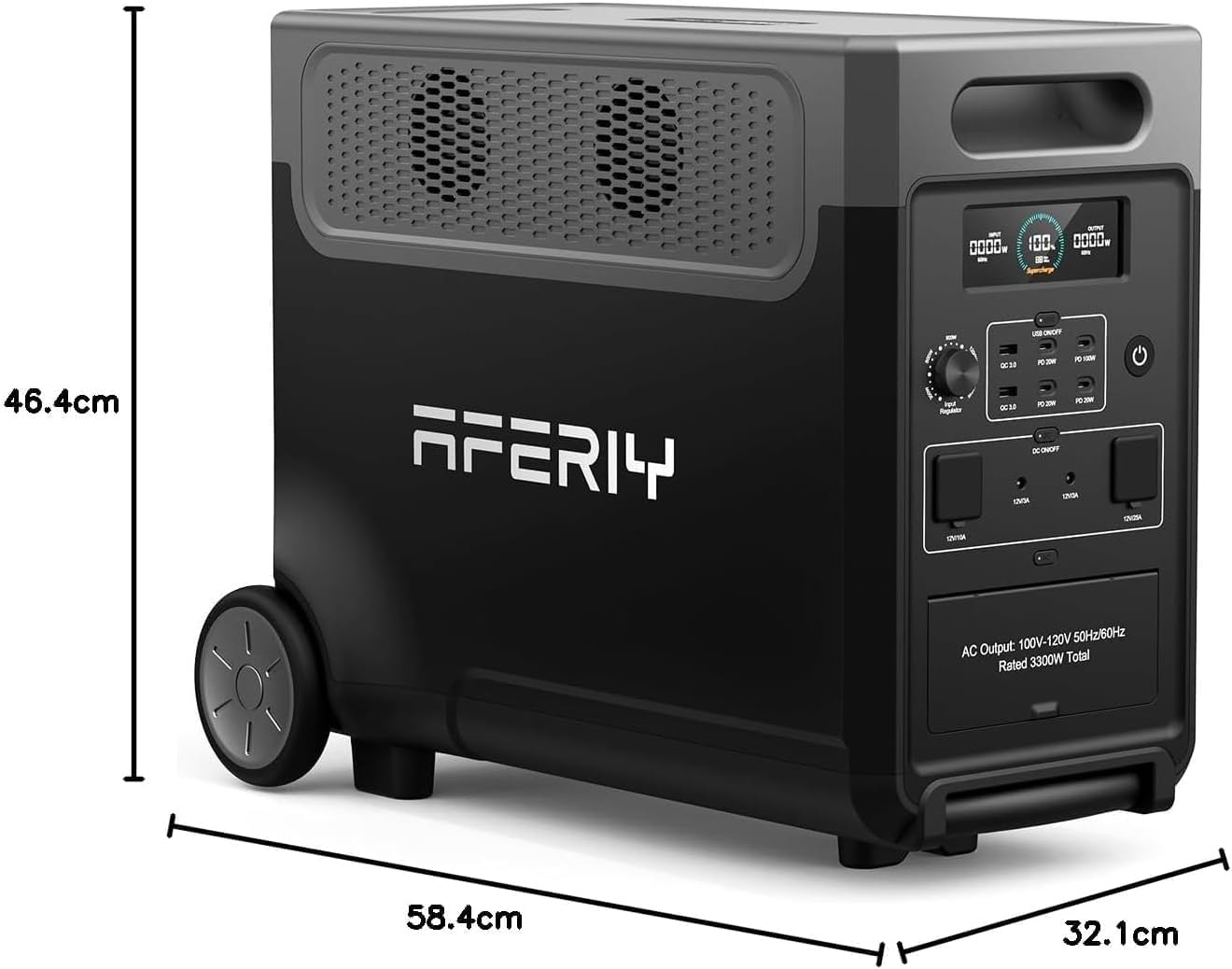 AFERIY P310 Générateur Électrique Portable 3600W avec 400W Panneau Solaire Portable Pliable, Batterie Nomade 3840Wh, UPS, Station Electrique Solaire pour RV/Domestique/Camping-Car/Panne de Courant
