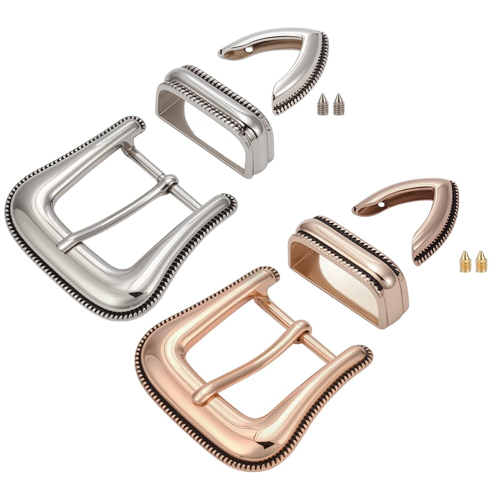 BENECREAT Fibbie Da Cowboy Western, Fibbie di Ricambio per Uomo e Donna, Chiusura per Cintura In Lega Adatta a Cinture Larghe 15mm/30mm