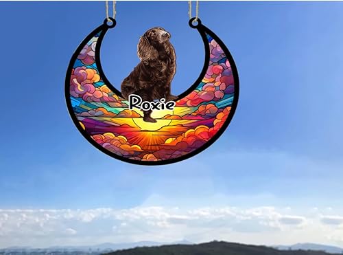 Vista 105 de LOVELYPOD Adorno de Navidad personalizado de perro pastor alemán, atrapasoles conmemorativo, adorno de Navidad de pastor alemán con nombre, pérdida