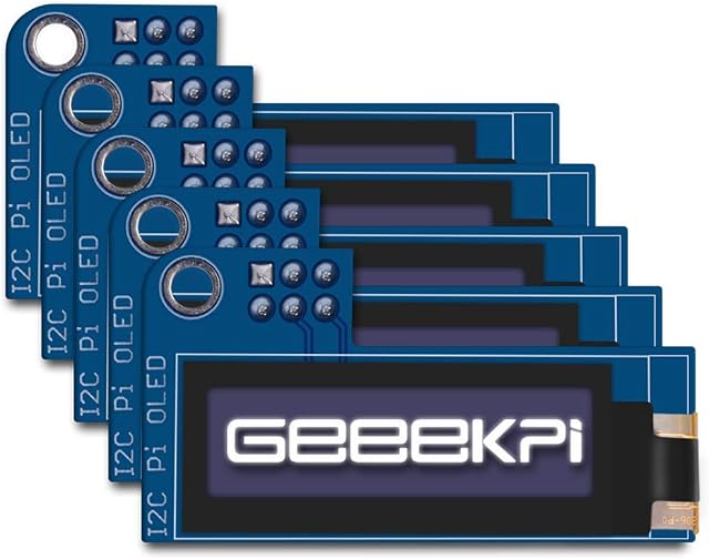 GeeekPi 5PCS IIC OLED Display Module 0.91 Inch IIC OLED Display Module 128x32 White IIC OLED Screen Driver DC 3.3V for Arduino, Raspberry Pi,Adafruit