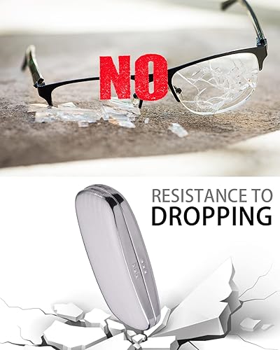 Miniatura 2 de Philley Estuche para gafas de sol de aluminio rígido a rayas, caja de gafas de metal, para mujeres y hombres