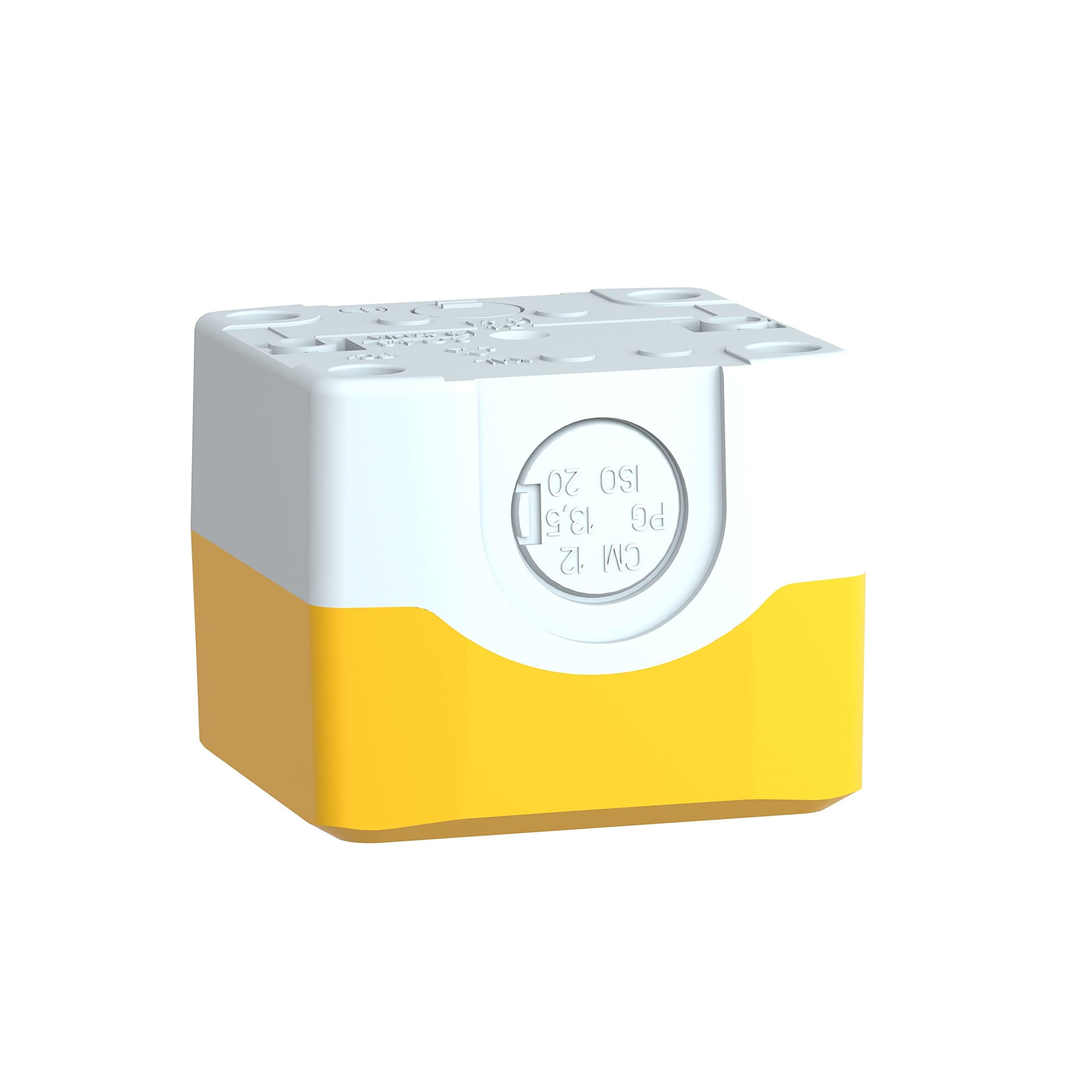 Schneider Electric - Harmony XALK Empty Enclosure, Plastic, Yellow Lid For Push Button Ø22, 1 Cut-Out, XALK01