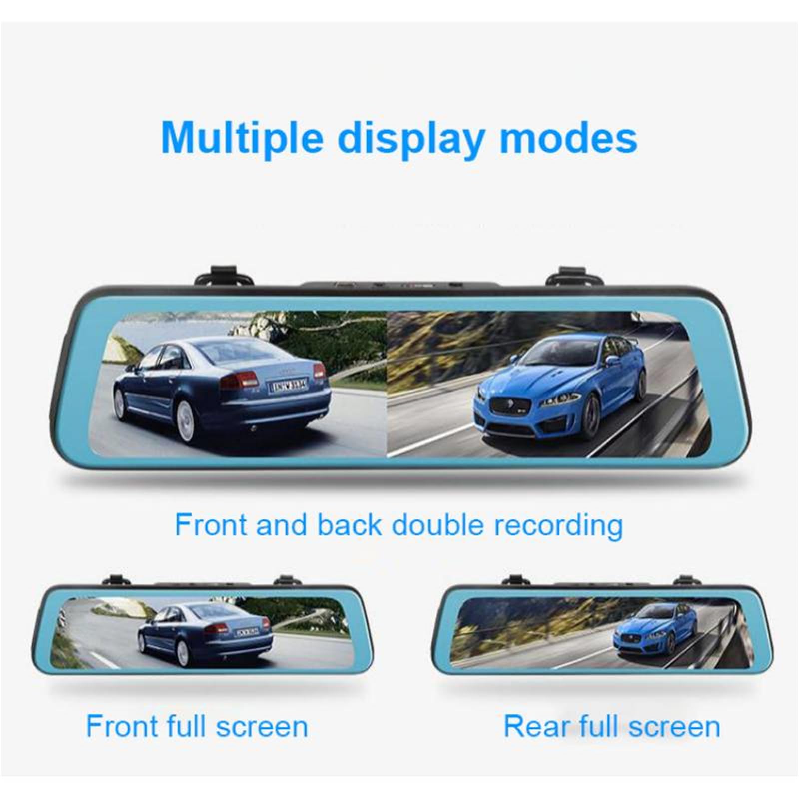 Registratore Di Guida Da 10 Pollici Telecamera Per Specchietto Retrovisore Touch Screen Visione Notturna Dash Cam Accessori DVR Per Auto 1080P, Registrazione in Loop, Sensore G, Visione Notturna