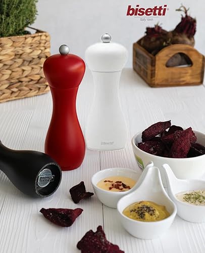 Miniatura 3 de Bisetti Rimini - Molinillo de pimienta mate, 7.10 pulgadas, color borgoña