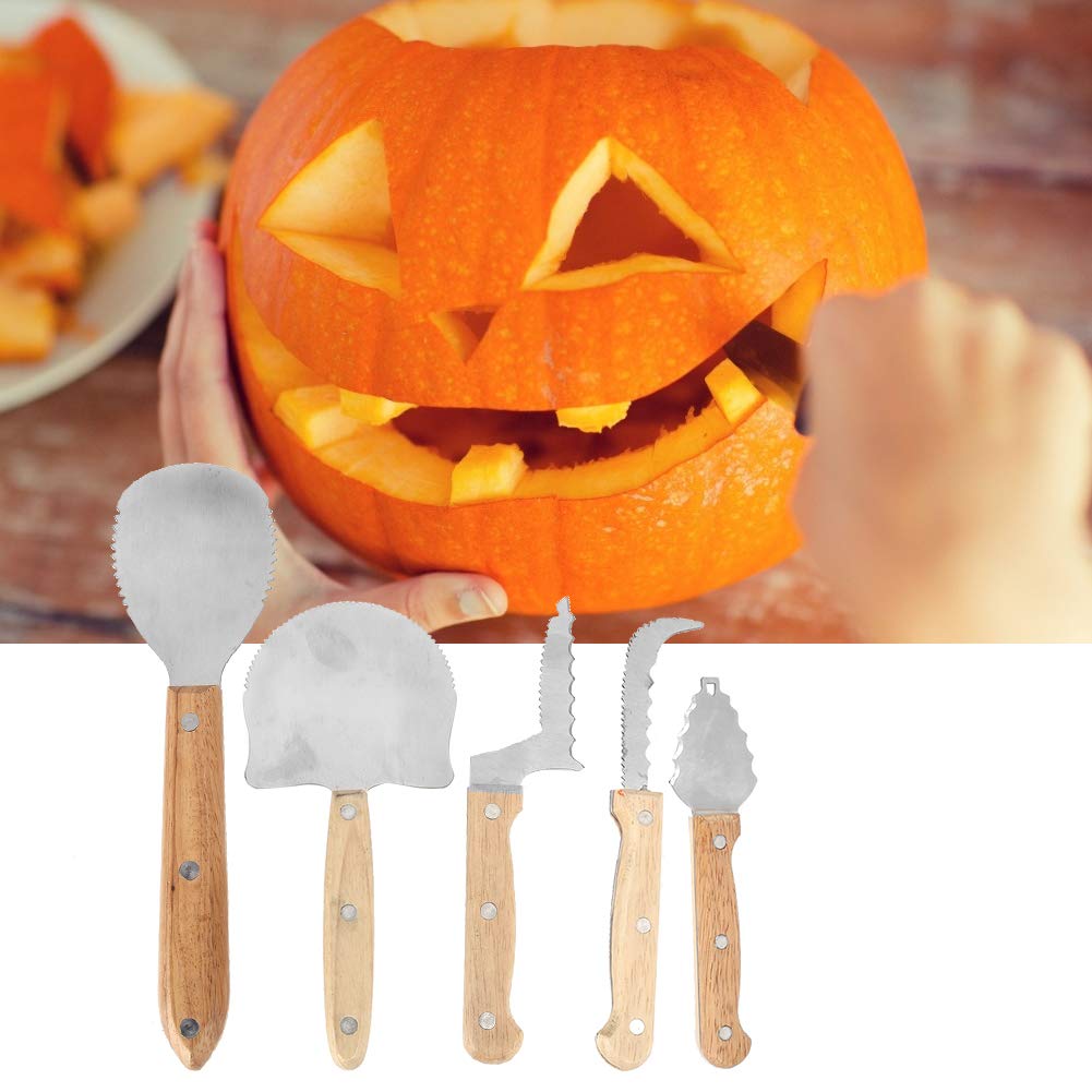 Halloween Pumpkin Carving Kit 5PCS Stainless Steel Jack O LanternsCutting Tools for Easily Sculpt Halloween Jack O Lanterns