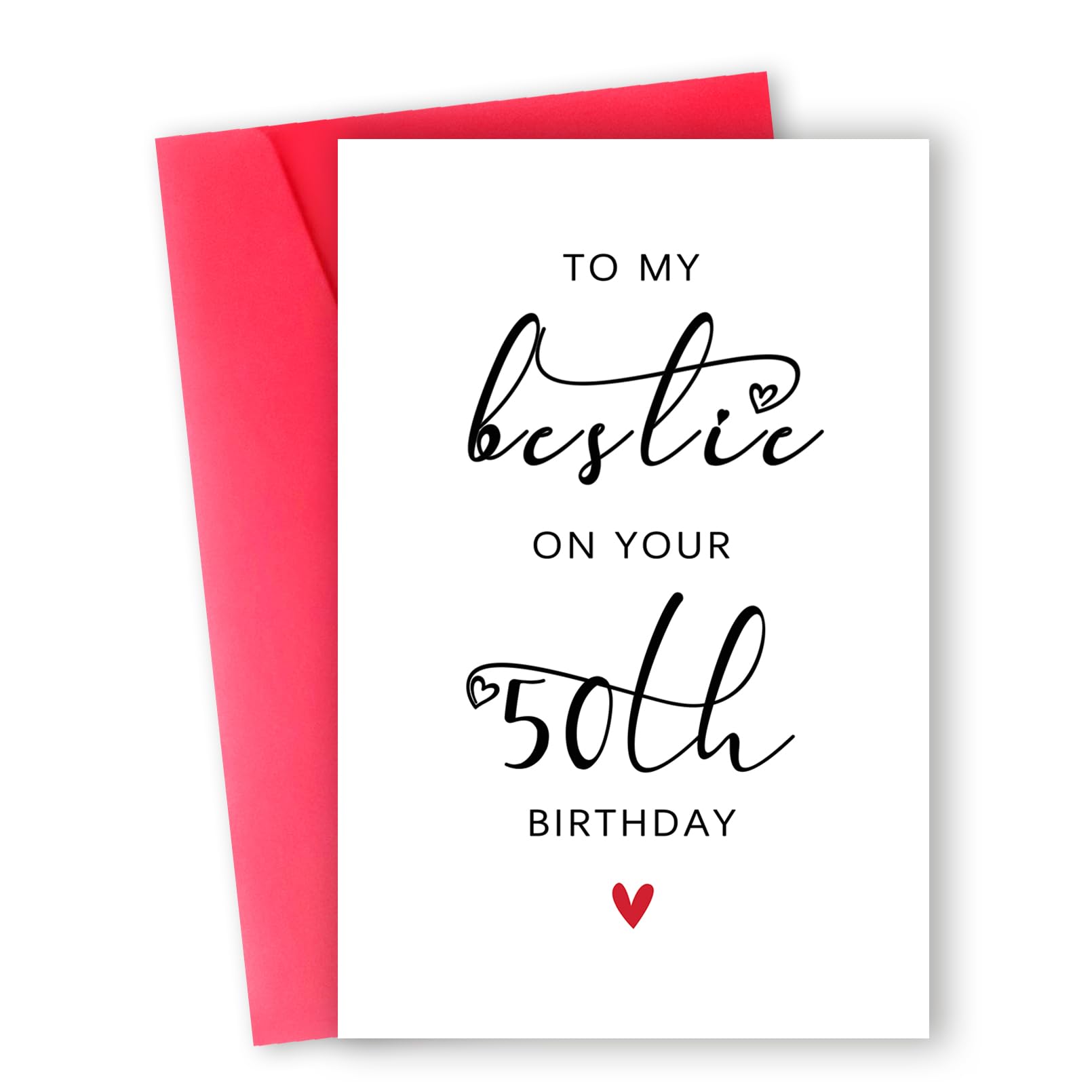 Bestie 50th Birthday Card, 50th Birthday Card for Her Women Best Friend, 50th Birthday Gifts for Sister Female Friend, To My Bestie On Your 50th Birthday