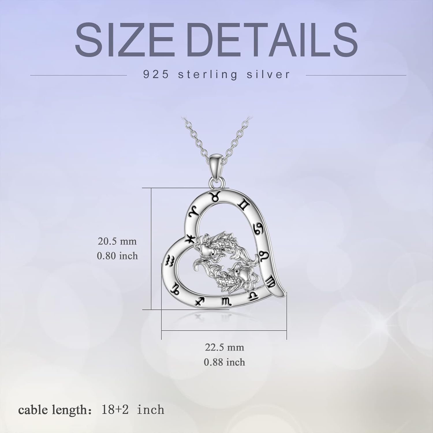 Zodiac Necklace for Women Sterling Silver Astrology Heart Necklace 12 Constellations Horoscope Pendant Zodiac Jewelry Gifts - Image 4