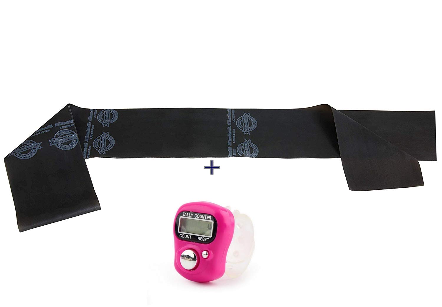 TheraBand Resistance Exercise Band for Heavy Workout/Gym/Yoga and Physical Therapy with Tally Counter Finger Watch - for Beginners and Intermediates (Black, 5Ft.) (B07PG8W6M6) Amazon Price History, Amazon Price Tracker