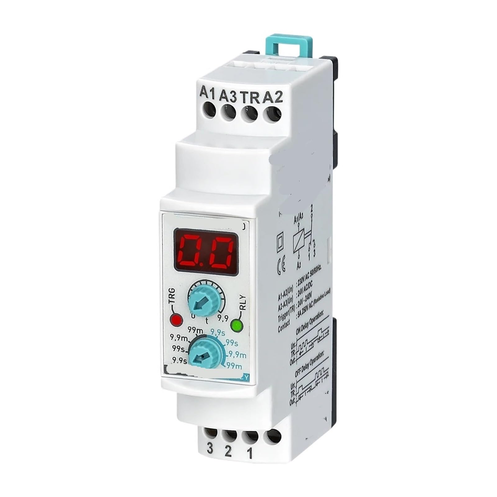 Relé de retardo DRV-10 programable con pantalla digital para controlar tiempos 2