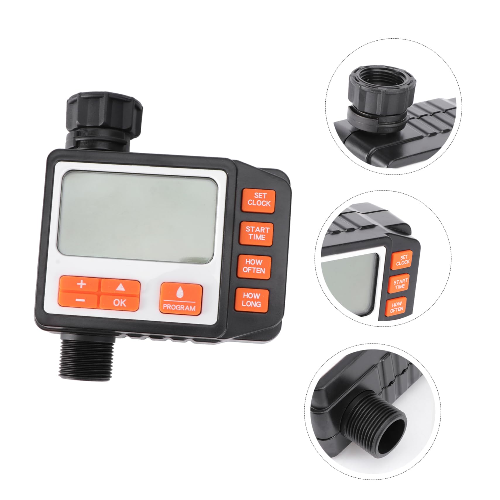 Timer Elettronico per Irrigazione a Goccia Abs Nero Display per Annaffiatura Automatica a Orario Fisso