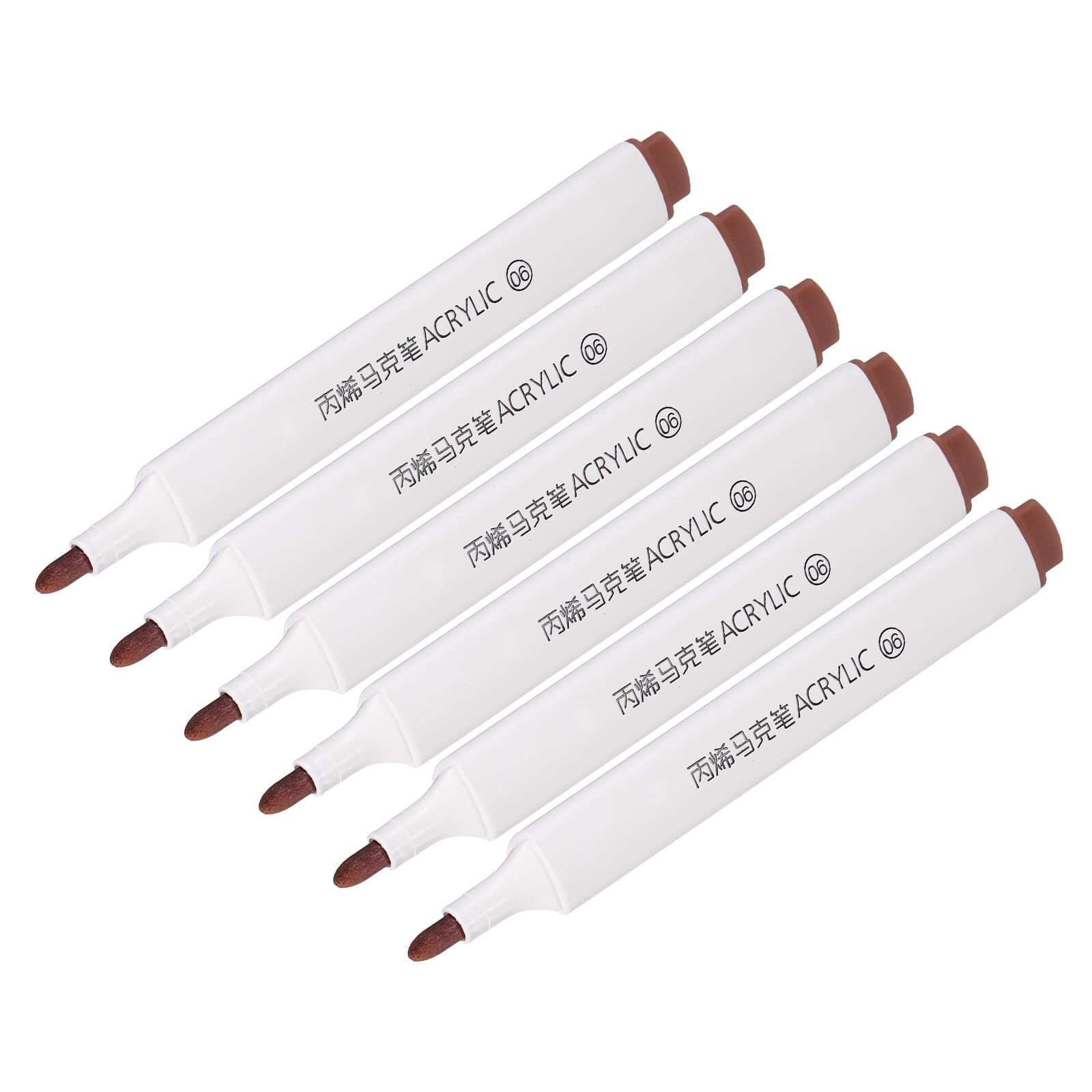 PATIKIL Acrylic Paint Marker Pens, 6Pcs Bold Tip Paint Pen Waterproof Water Based for Rock Painting Wood DIY Craft Glass Ceramic Canvas, Caramel