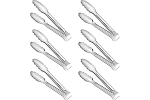 6 Pack Stainless Steel Serving Tongs, Perfect for Every Kitchen Need