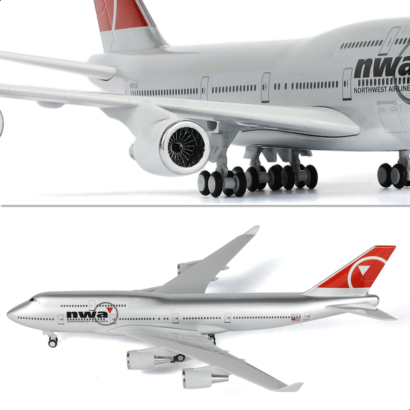 1/240 737 model samolotu do Northwest Airlines do Boeinga 737, model samolotu ze stojakiem (długość 30 cm), wstępnie wykonany zestaw modelarski dla dorosłych - kreatywne prezenty z lotnicy