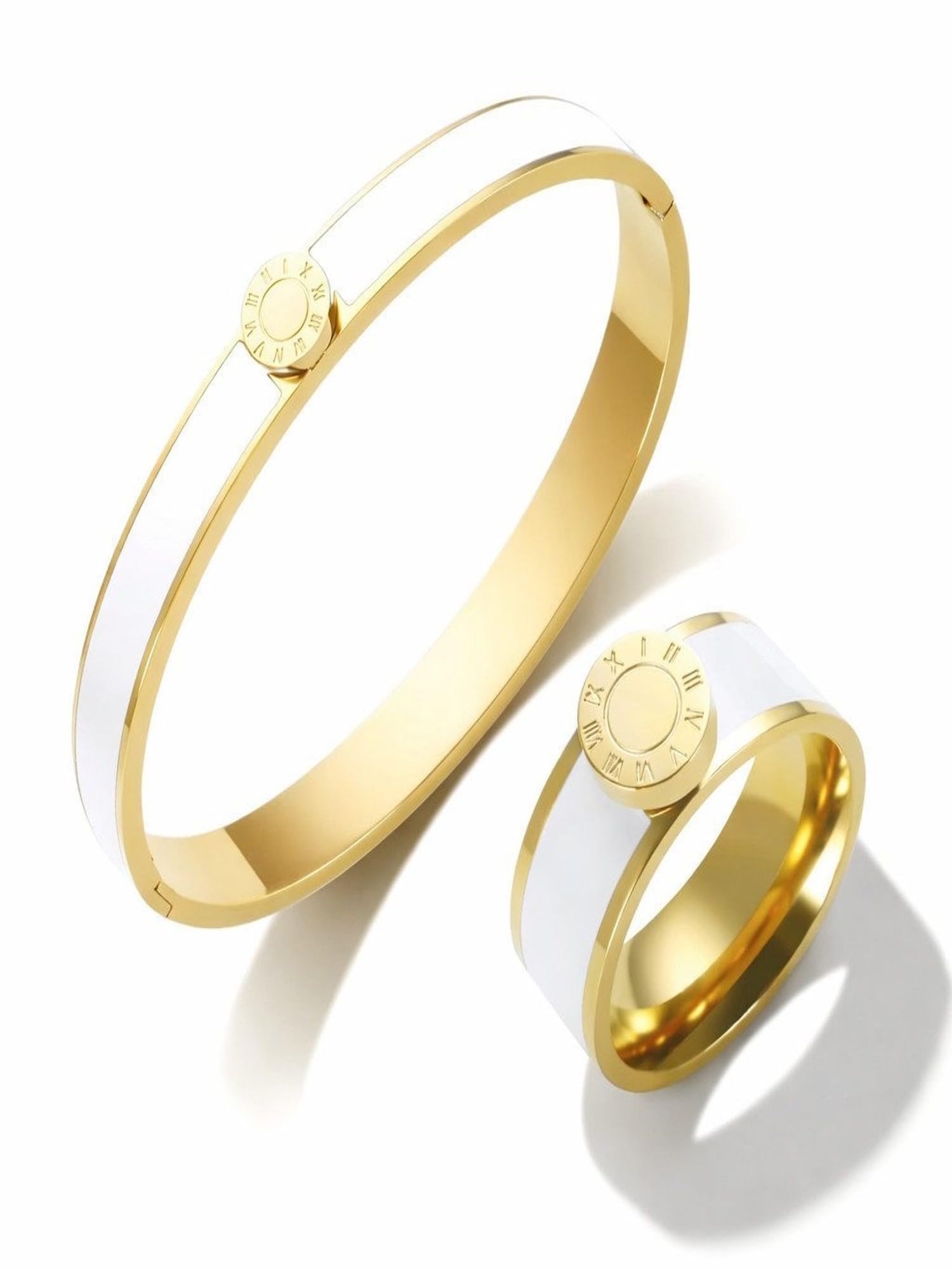 ROUGEMONT Emaillierter Damen Armreif-Wasserfester Sommer Armreif aus Edelstahl-mit stilvoller Geschenkverpackung Jewellery 17-20cm -Hypoallergen für empfindliche Haut