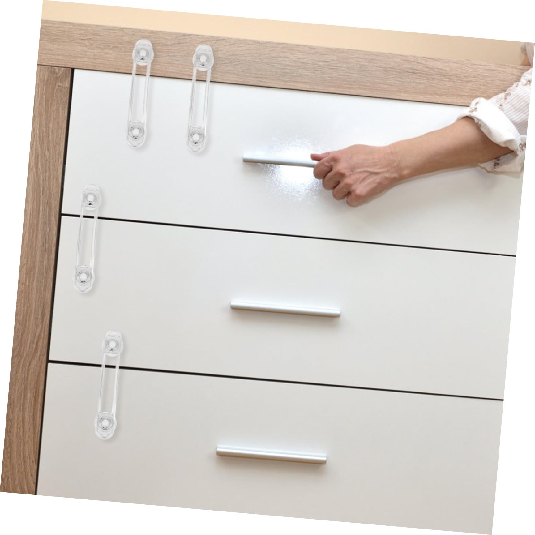 Toyvian 20pezzi Chiusura Sicurezza Per Serratura Antipinzamento Per Armadi Adesiva e Flessibile Facile Da Installare Materiale Sicuro e Resistente