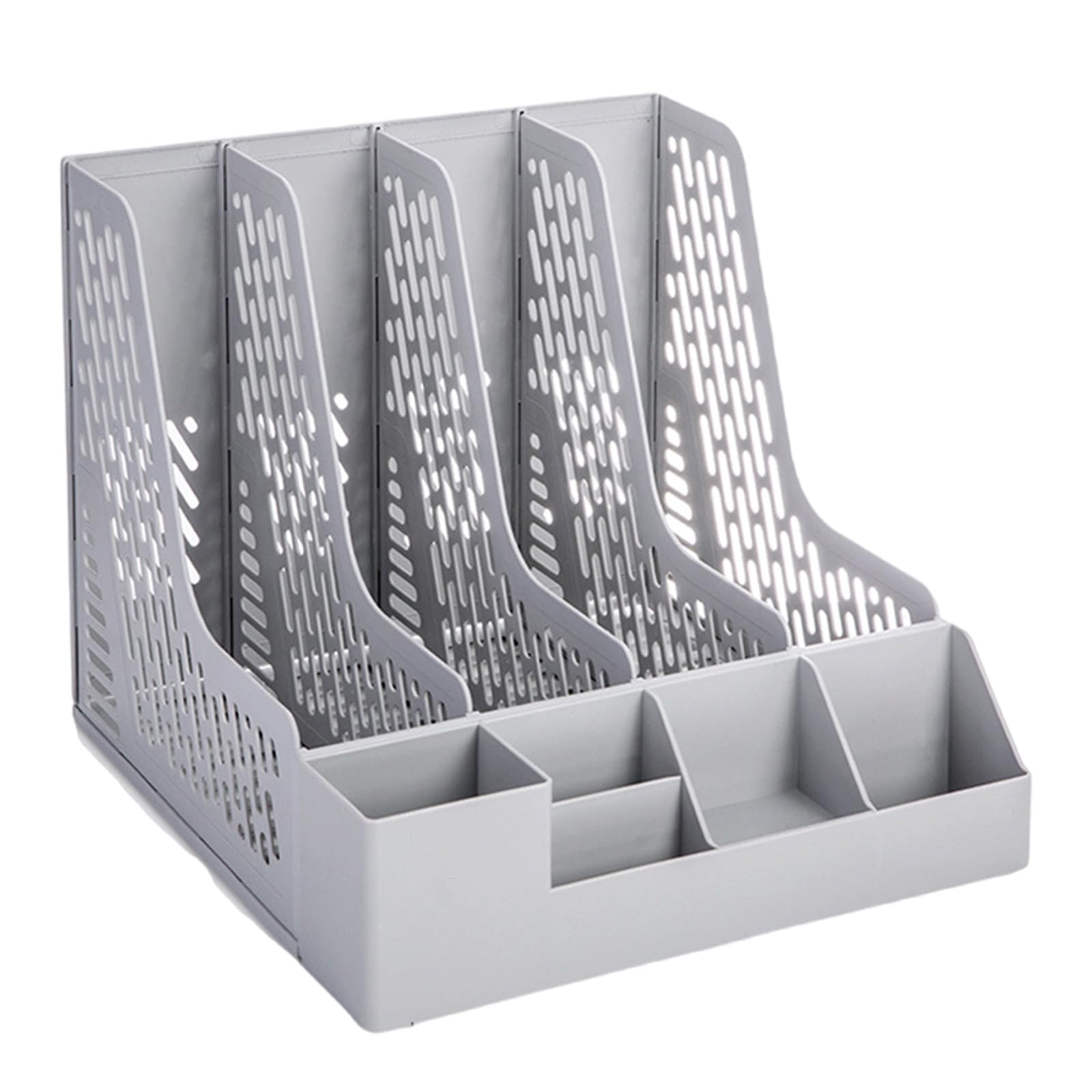 oringnat Desktop Magazine Holders Magazine File Holders with Detachable Pen Holders 4 Compartments Magazine Organiser