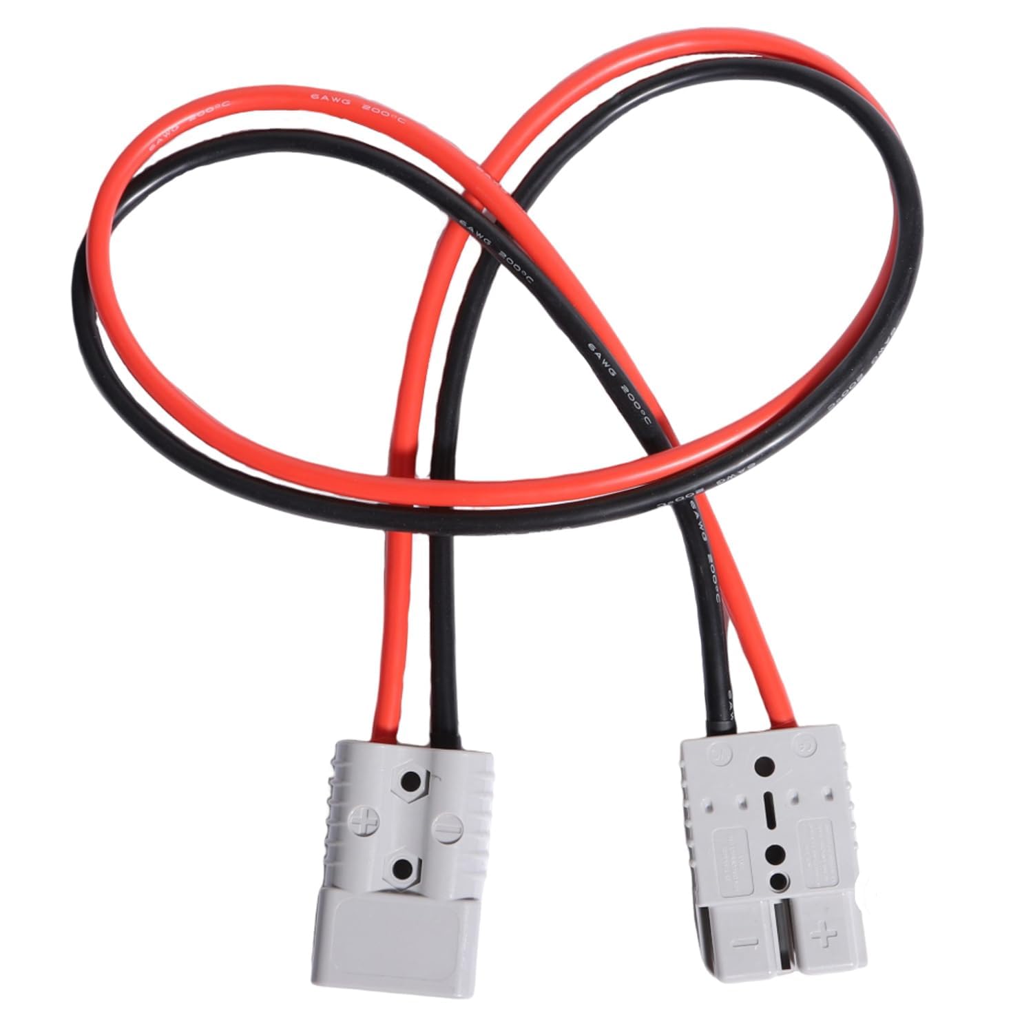 Anderson Stecker mit Kabel 175A 600V 6 AWG 120 cm Batterieadapter | Flexible Verlängerungsleitung aus Silikonisolierung und Kupferkern samt flammhemmendem Gehäuse für Autos Wohnmobile Traktoren