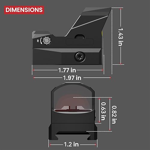 Miniatura 7 de VOTATU Shake Awake 3 MOA Red Dot Compatible con RMR Footprint PMD504-SR mira refleja para pistolas ópticas con montaje Picatinny