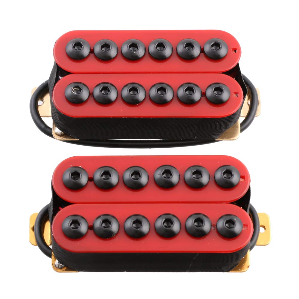 Humbucker Tonabnehmer für E-Gitarre Hals Steg Keramik Rot