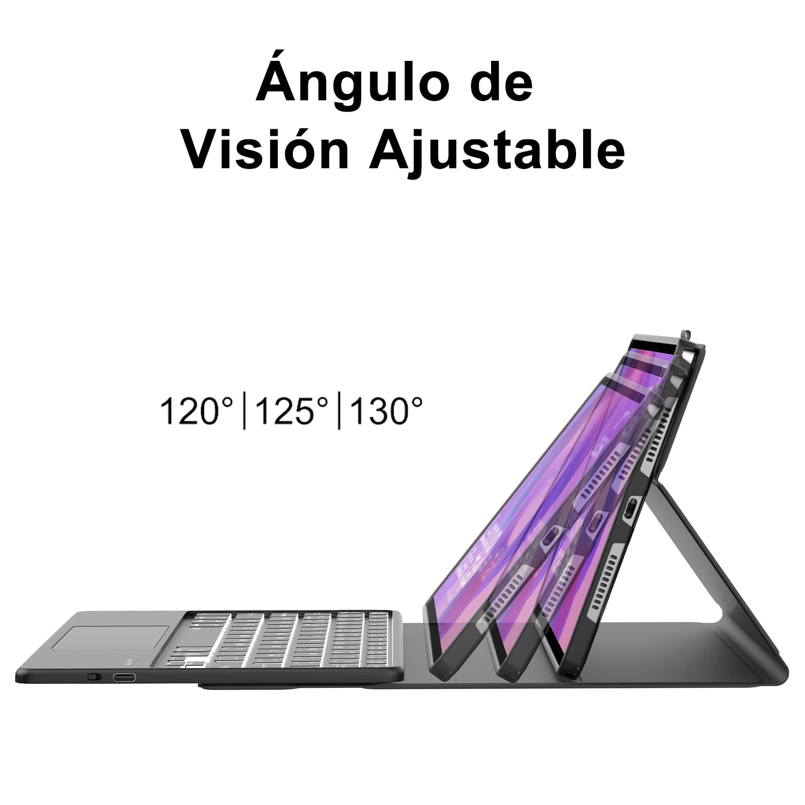FOGARI Funda Teclado con Touchpad para Lenovo Idea Tab 11" 2025 | Español Ñ Teclado Retroiluminado Magnético Desmontable Bluetooth con Trackpad para Lenovo Idea Tab 11 Pulgadas 2025, Negro