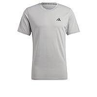 adidas Uomo Train Essentials Feelready Training Tee, Medium Grey Heather/White/Black