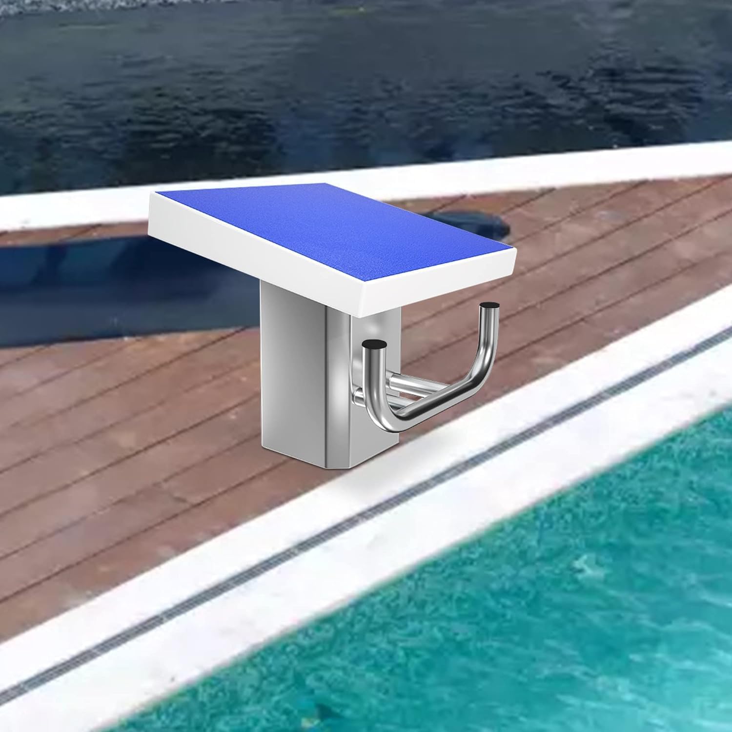 Swimming Pool Special Diving Platform, Diving Board with Stainless Steel Base, Anti Slip Inclined at 10°Load Diving Platform Equipment (50 * 50 * 45cm)
