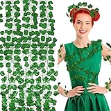 Jutom 12 pcs 86.64ft Halloween Ivy Costume Fake Vines Artificial Plants Hanging for Women's Cosplay Jungle Theme Green Party Costume