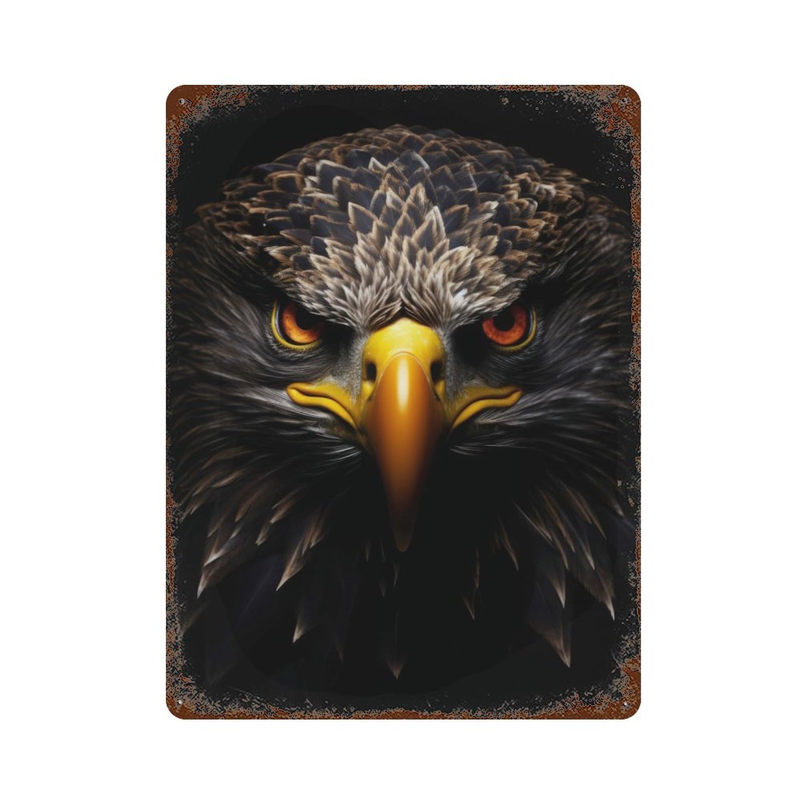 Eagle Gold Dark Vintage Metal Tin Sign 15.7"x11.8", Ideal for Cafe, Home Bar And Lounge Decor