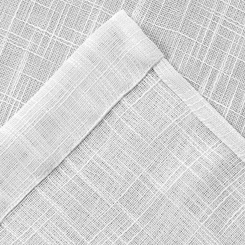 Diamond Home Linens White Window Treatment Valance - Grommet Top Light Filtering Privacy Semi Sheer Short Curtains/Valances For Kitchen/Basement Or Any Small Window thumb #1