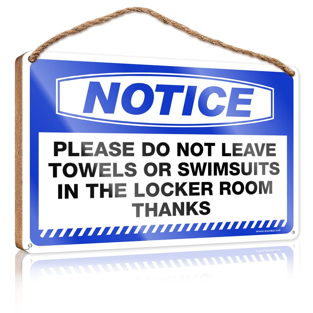 DTHA Home Decor Ideas Kitchen Notice Please Do Not Leave Towels Or Swimsuits Wooden Sign Winter Signs For Home Decor Indie Room Decor(15X28CM)