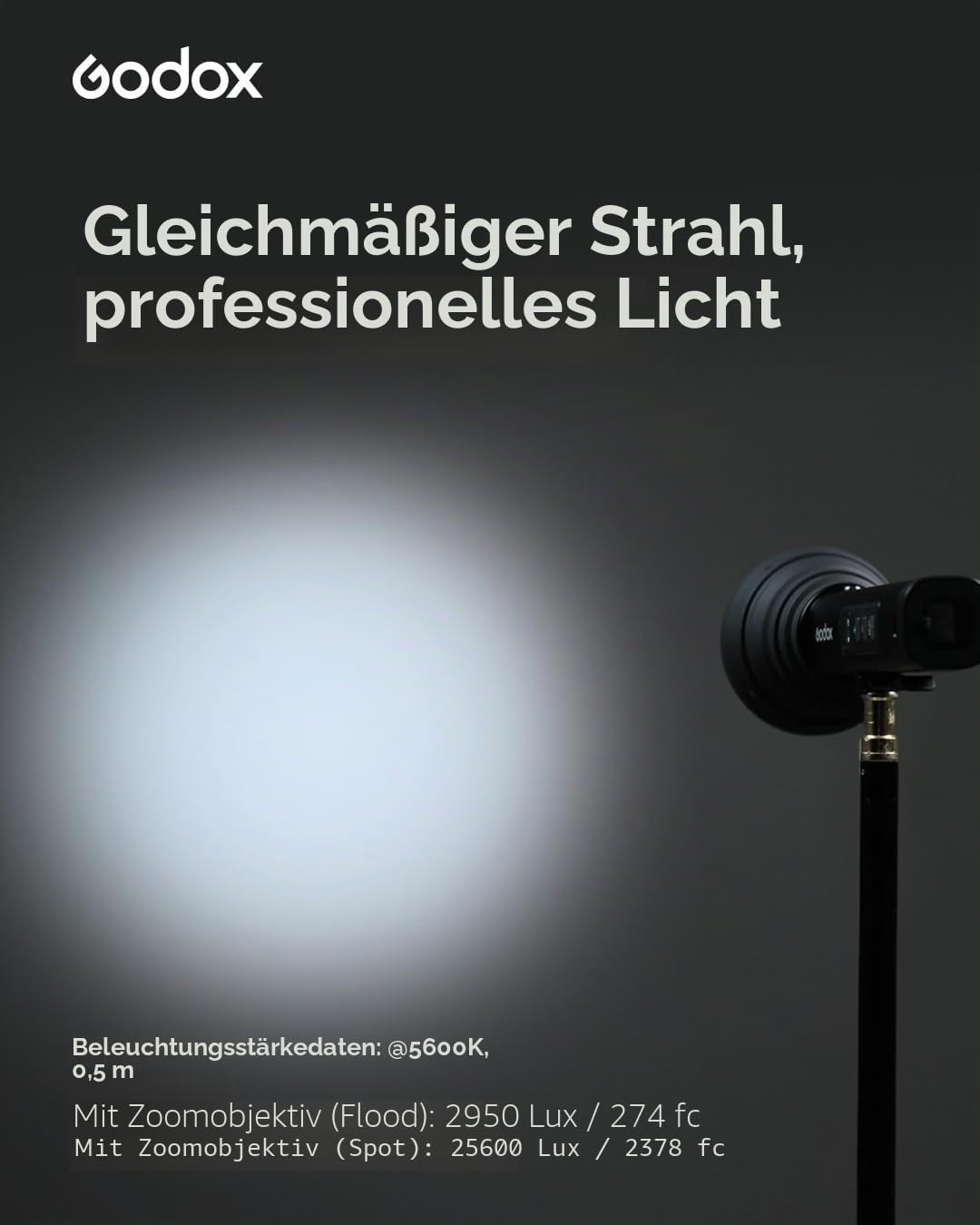 Godox FL15Bi Handheld Bi-Color LED-Videoleuchte, 2800K-6500K, 25600 Lux @0.5m, CRI 97 TLCI 98, 4750mAh USB-C wiederaufladbar, 11 FX, App-Steuerung, IP54, für Video Portrait Content Creation